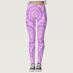 Leggings Resumen rosa Patrón de flores de yoga zen