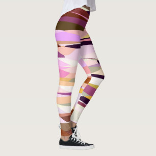 Leggings Resumen rosa, púrpura y Naranja