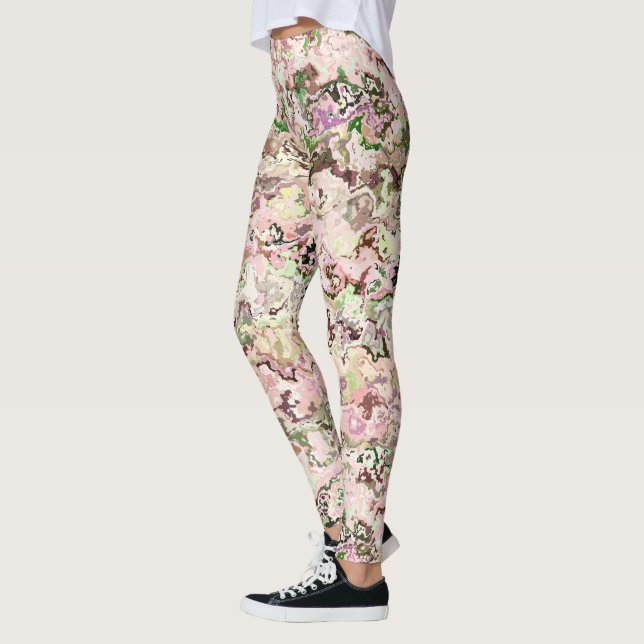 Leggings Resumen rosa y verde (Izquierda)