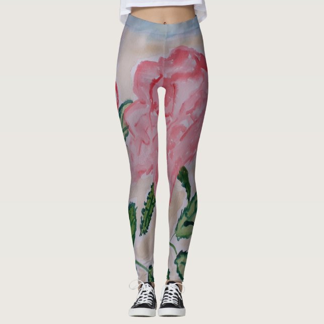 Leggings Resumen Rosas de verano (Anverso)