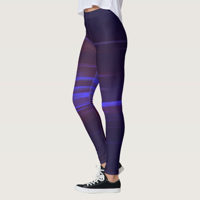 Leggings Resumen sobre el movimiento azul oscuro y morado (Izquierda)