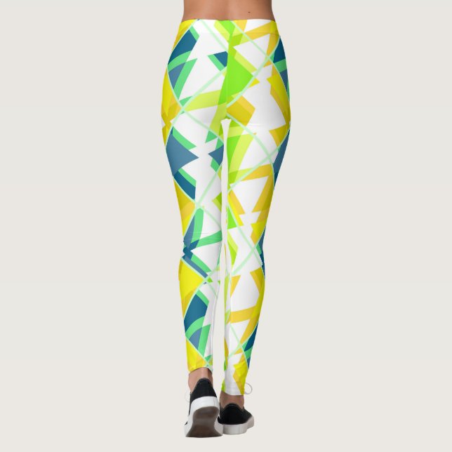 Leggings Resumen verde amarillo (Reverso)