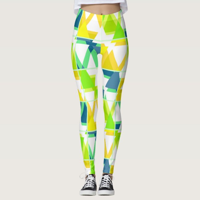 Leggings Resumen verde amarillo (Anverso)