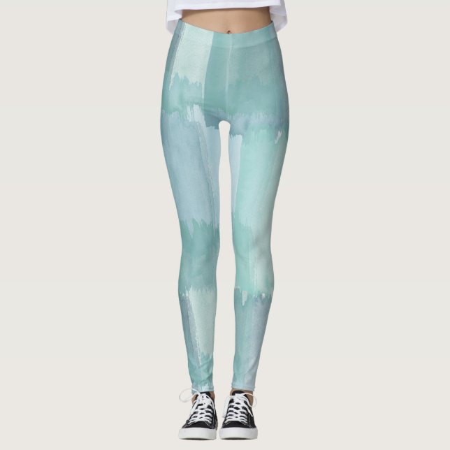 Leggings Resumen verde azul (Anverso)