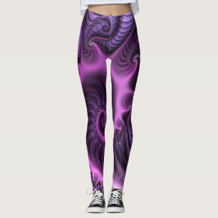 Leggings Resumen Vivid Guay Pink Purple Fractal Art Spiral