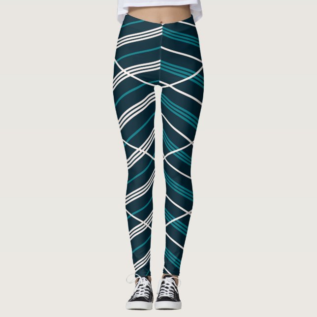 Leggings Resumen zigzag: elegante geométrico vintage. (Anverso)