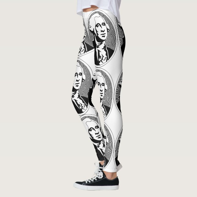 Leggings Retrato blanco y negro de George Washington (Izquierda)