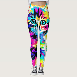 Leggings Retrato de Gatito Arcoiris