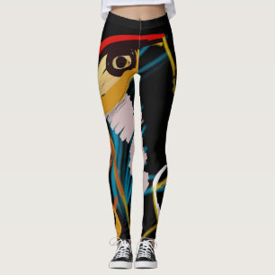 Leggings Retrato de Guerrero: Resumen primitivo del petróle