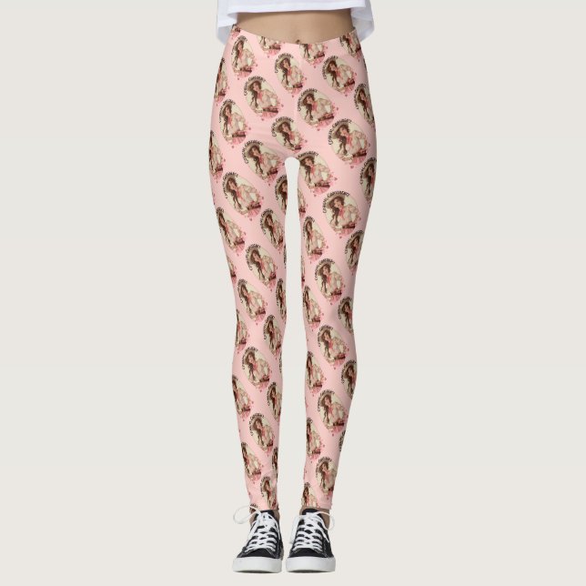 Leggings Retrato de moda occidental de Coquette Cowgirl (Anverso)