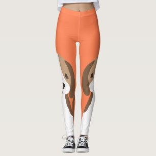 Leggings Retrato de perro blanco y marrón