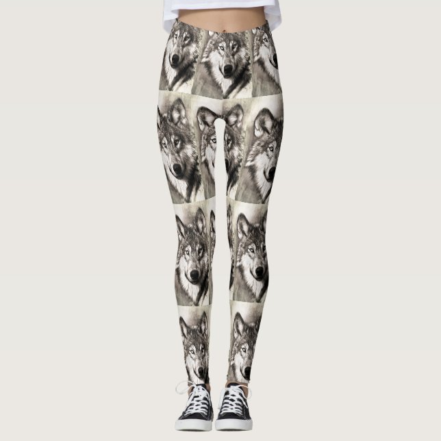 Leggings Retrato de Wolf (Anverso)