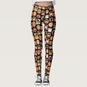 Leggings Retratos de Halloween ilustrados