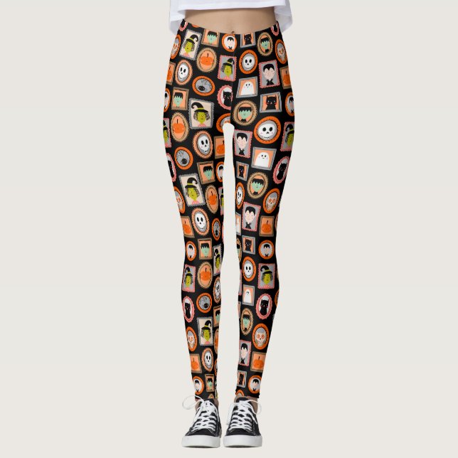 Leggings Retratos de Halloween ilustrados (Anverso)