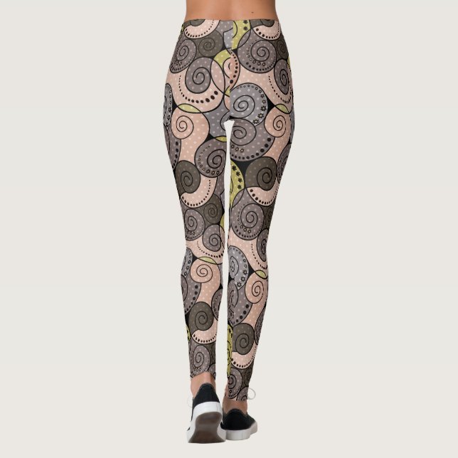 Leggings Retro, abstracto, espirales (Reverso)