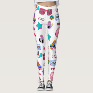 Leggings Retro black 80s Costume Vibrant culture pop