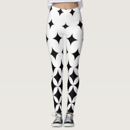 Leggings Retro Black and White Stars Halftone
