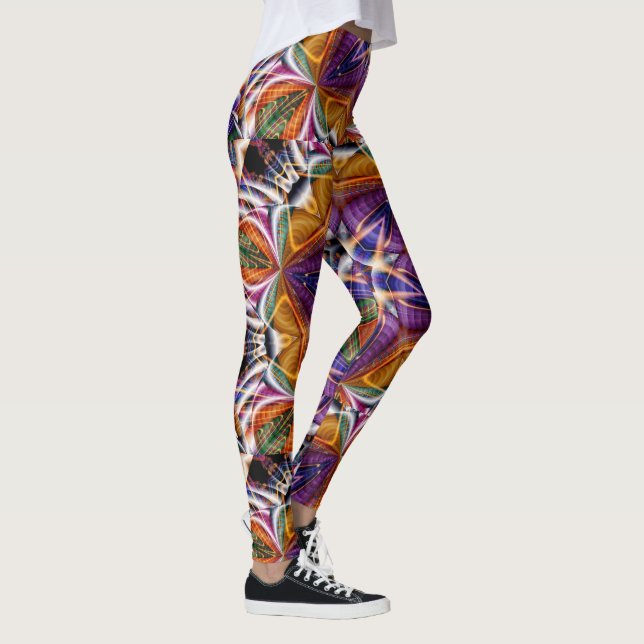 Leggings Retro Boho Bohemie Hippie Trippy Rosette Mandala (Derecha)
