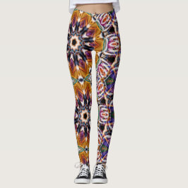 Leggings Retro Boho Bohemie Hippie Trippy Rosette Mandala