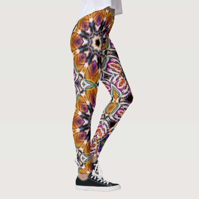 Leggings Retro Boho Bohemie Hippie Trippy Rosette Mandala (Derecha)