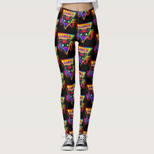 Leggings Retro Colorido Lluvia de Colores Gamer Ordenador J