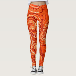 Leggings Retro cómodo de encargo del pañuelo anaranjado