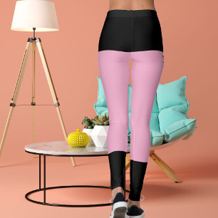 Leggings Retro de gato de franjas rosadas de luz negra pers