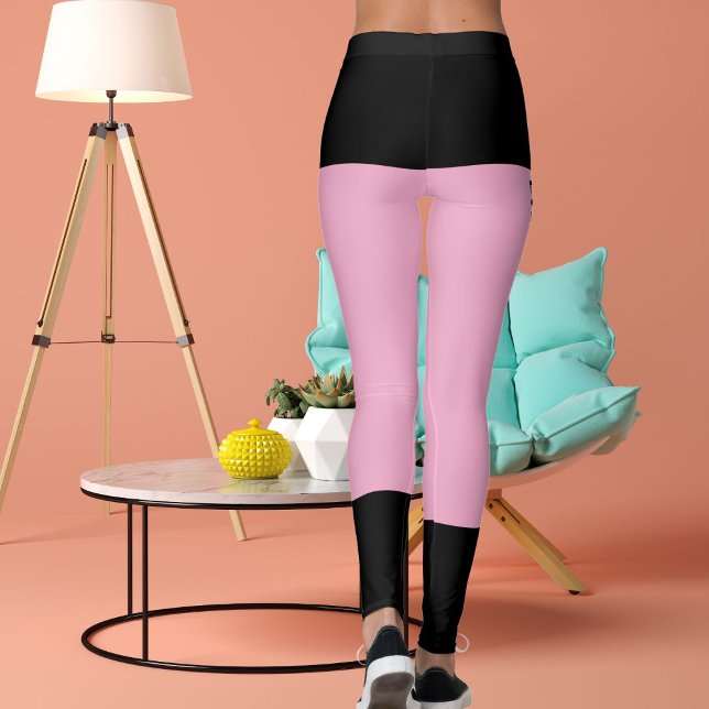 Leggings Retro de gato de franjas rosadas de luz negra pers (Subido por el creador)