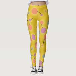 Leggings Retro de juguete Moléculas grandes Universo Amaril