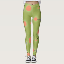 Leggings Retro de juguete Moléculas grandes Universo Peach 