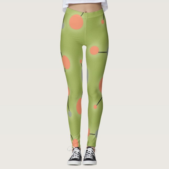 Leggings Retro de juguete Moléculas grandes Universo Peach  (Anverso)