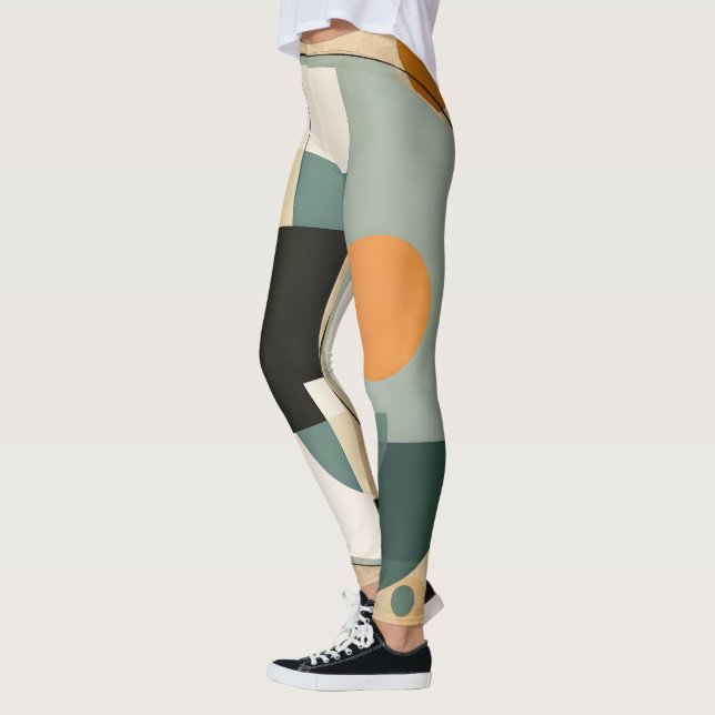 Leggings Retro en negrita: Círculos abstractos y Rectángulo (Izquierda)