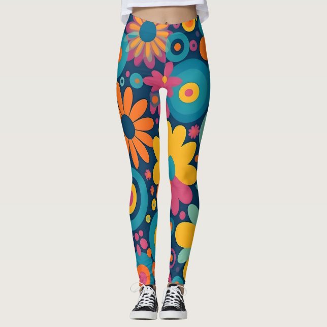 Leggings Retro Floral Burst (Anverso)