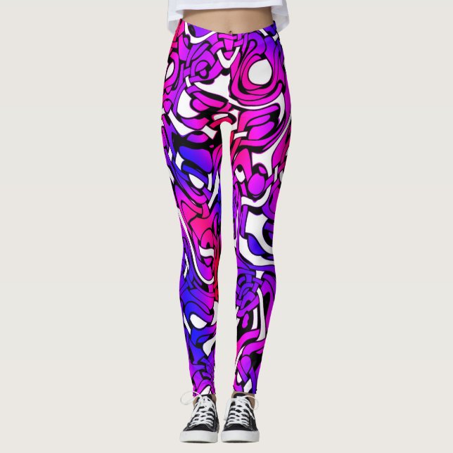 Leggings Retro Funky Bright Colores Pop Art (Anverso)