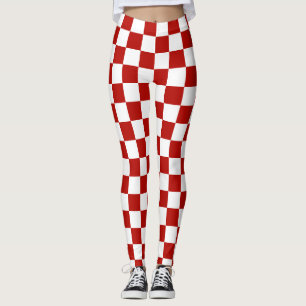 Leggings Retro geométrico rojo cuadrado