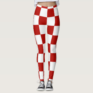 Leggings Retro geométrico rojo cuadrado