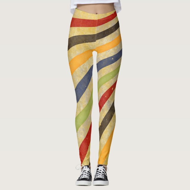 Leggings Retro Grunge Stripes + tus ideas (Anverso)
