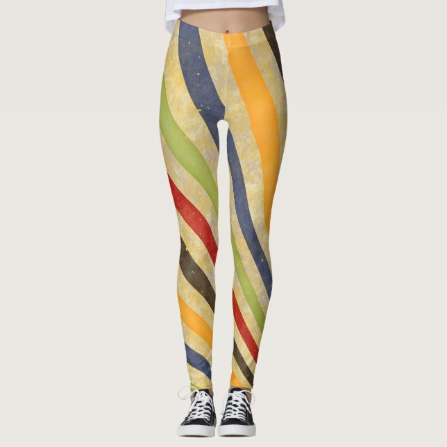 Leggings Retro Grunge Stripes + tus ideas (Anverso)