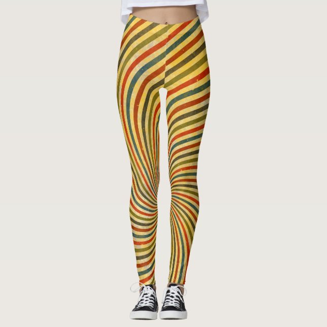 Leggings Retro Grunge Swirl Stripes + tus ideas (Anverso)