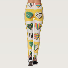 Leggings Retro Heart Grid