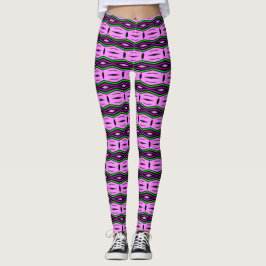 Leggings Retro inspired pink geometric seamless pattern