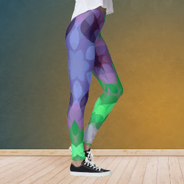 Leggings Retro Mandala Flor morado y verde