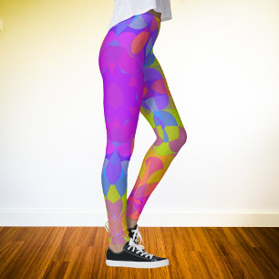 Leggings Retro Mandala Flor Rosa Verde y Azul