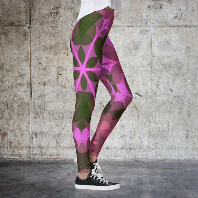 Leggings Retro Mandala Flor rosa y verde (Subido por el creador)