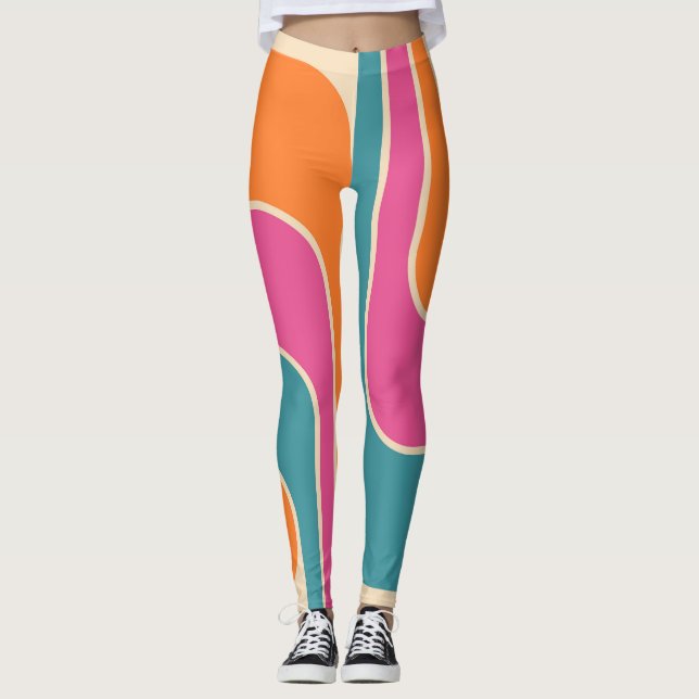 Leggings Retro Mod Geometric Design (Anverso)