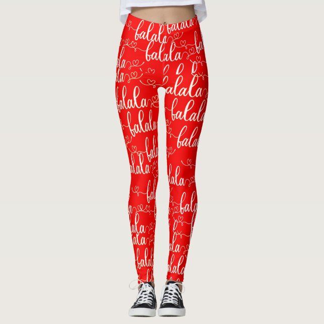 Leggings Retro Moda Fa la Script Rojo (Anverso)