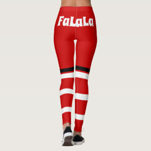 Leggings Retro Navidades Red White Fa La La