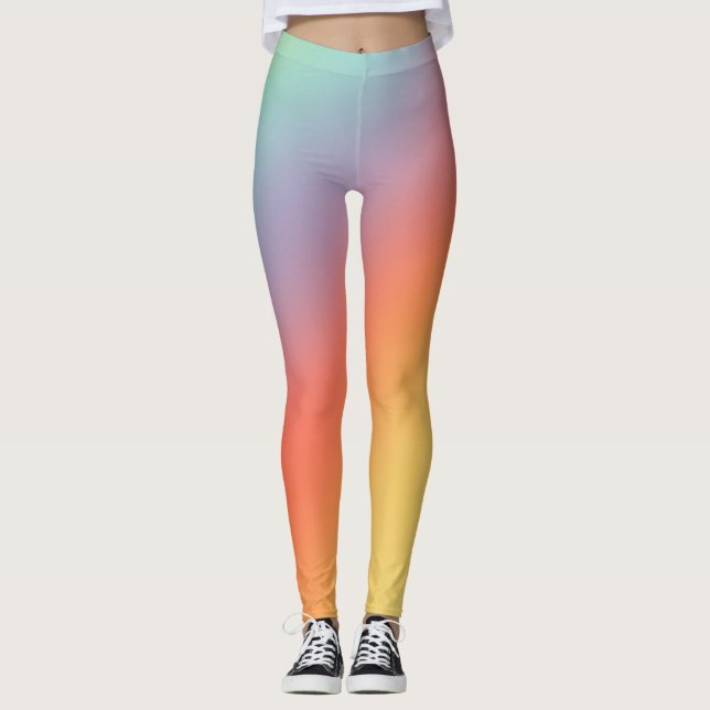 Leggings Retro Ombre Pastel Mudo Arcoiris Trendy   (Anverso)