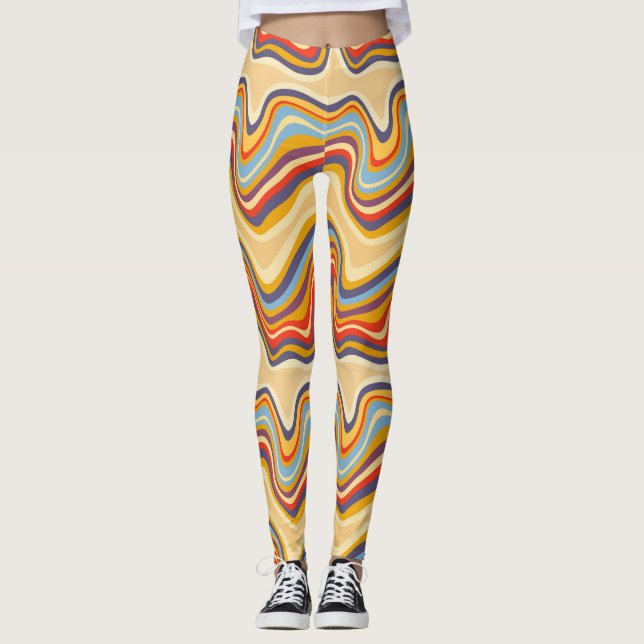 Leggings retro onda junto al mar (Anverso)