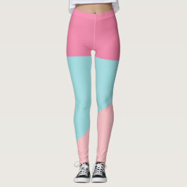 Leggings retro Pastel Rubor color rosa amarillo Verde azula
